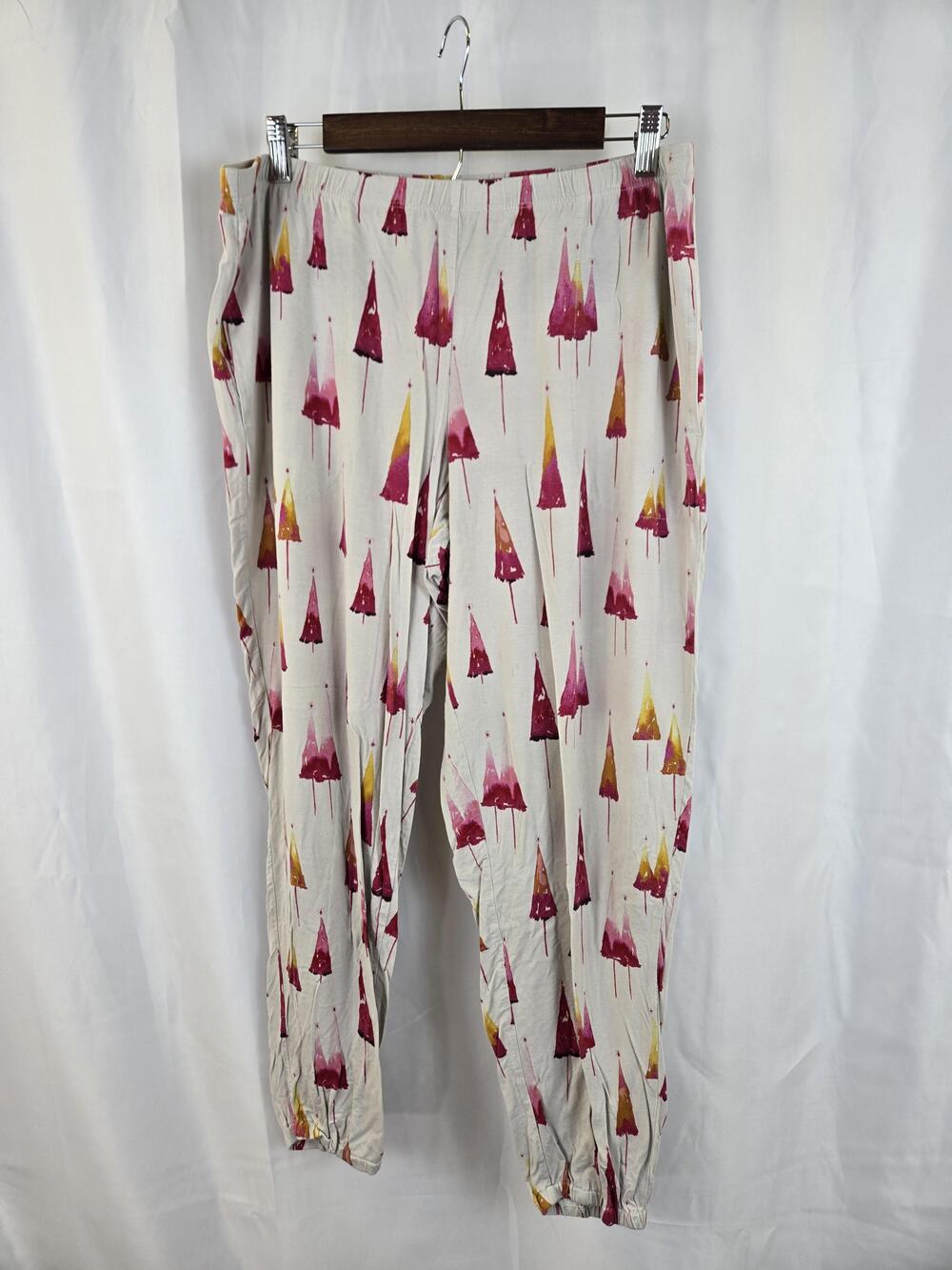 Soma Pajama Pants Womens Large Multicolor Tree Print Christmas Lounge Sleepwear